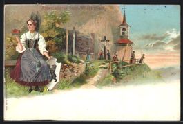 Litho Wildkirchli, Appenzellerin in Trac