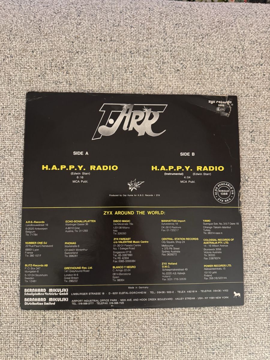 Dischi in vinile: TARR - Happy Radio - 12" Maxi - 80s Disco – Usato da Rorbas venduto da BlackstarRecords 1