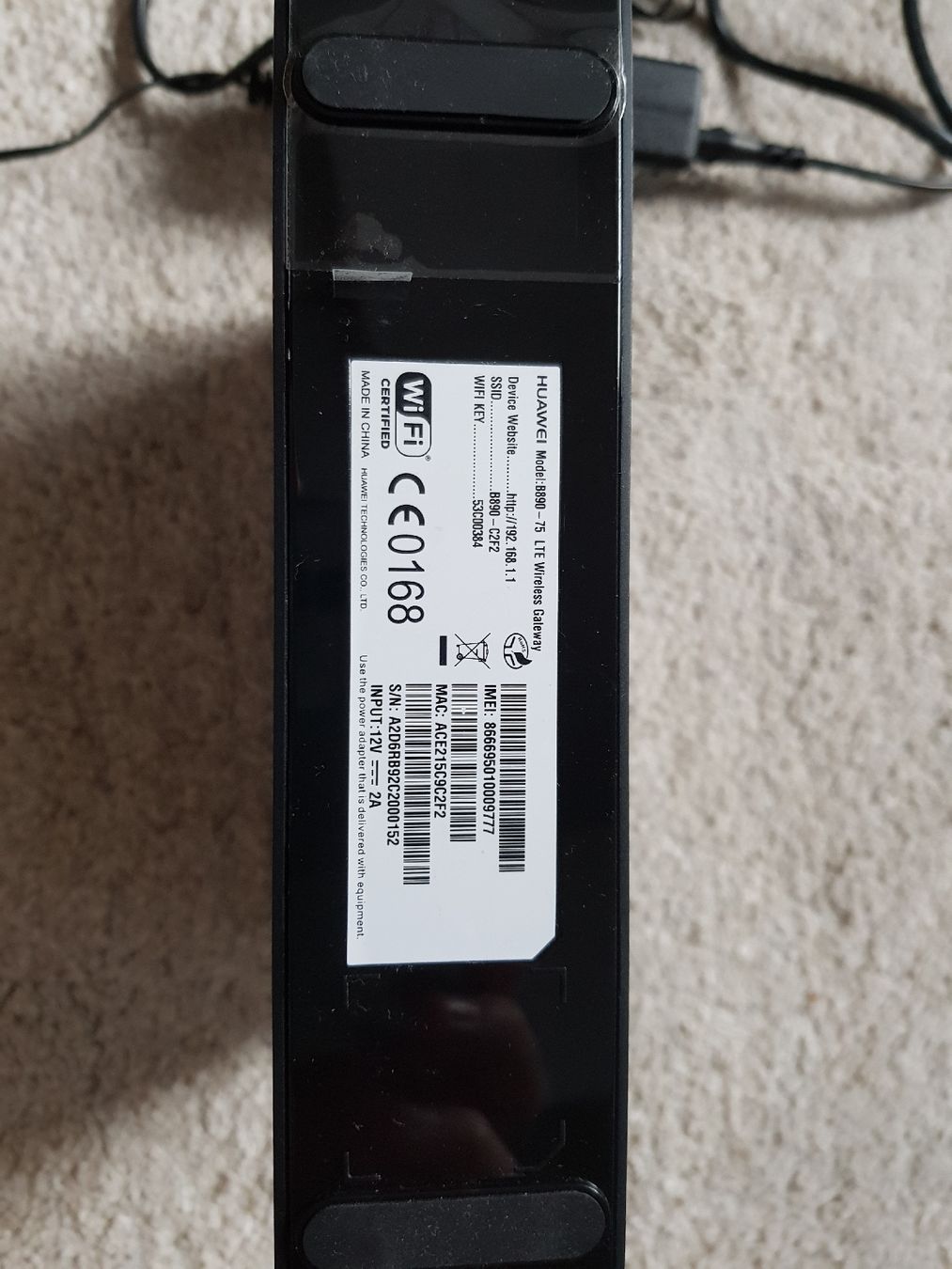 Huawei Modem & Router: Huawei  B890-75 LTE 4G wireless router – Usato da Gerlafingen venduto da diotech 2