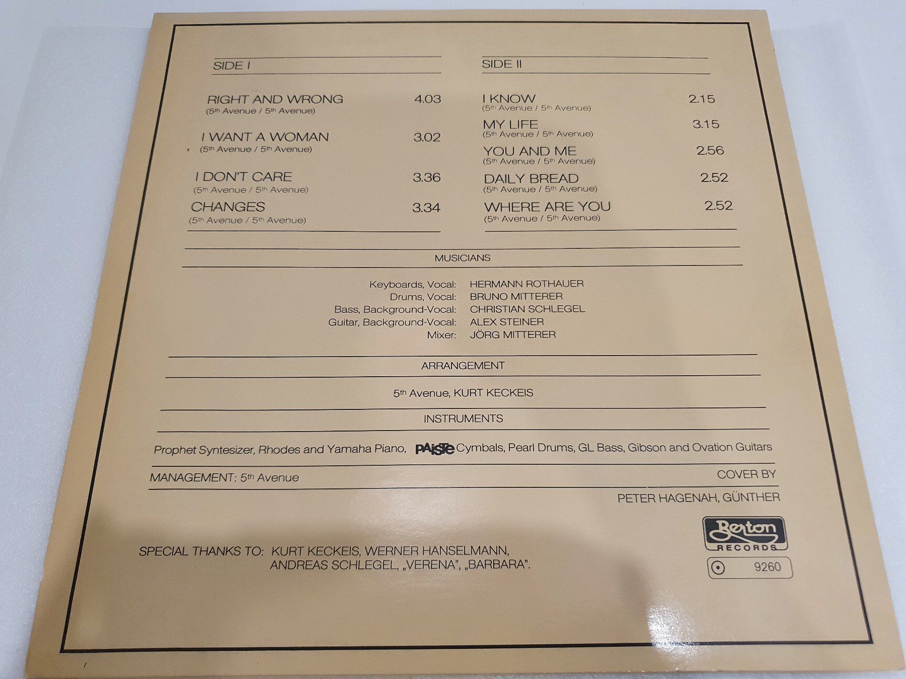 Dischi in vinile: 5th Avenue - 5th Avenue – Usato da Uster venduto da Vinyl-Leidenschaft 1