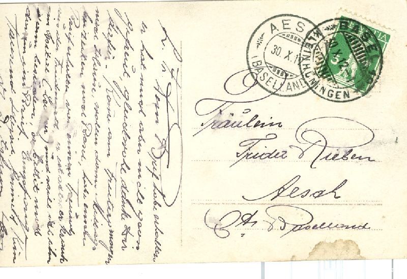 Ansichtskarten: Ob du mich liebst + 1912 – Gebraucht aus Emmenbrücke von teestube 1