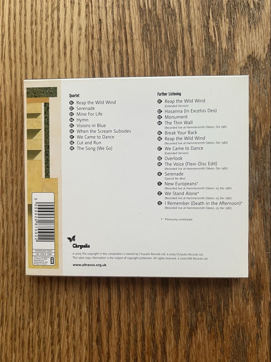 CD: ULTRAVOX: Quartet 2xCD Limited Edition (2012) Electrospectiv – Nuovo (secondo la descrizione) da Hünenberg venduto da Paddels 2