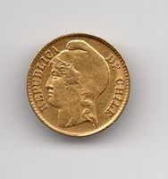 (1665) Chile, 5 Pesos, 1895, Gold