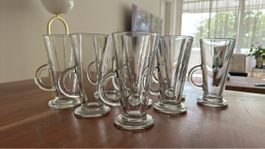 Set of 9 Vintage Glass Latte Macchiato Mugs