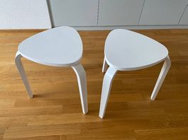 Lot de 2 tabourets IKEA KYRRE  Blanc