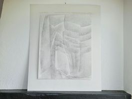 Oskar Wiggli Grand dessin original au fusain 1994 N°225-VII