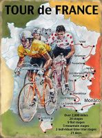 Blechschild-TOUR DE FRANCE STRECKENKARTE