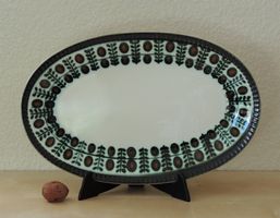 Plat ovale Boch, modèle Noix, La Louvière, années 1960