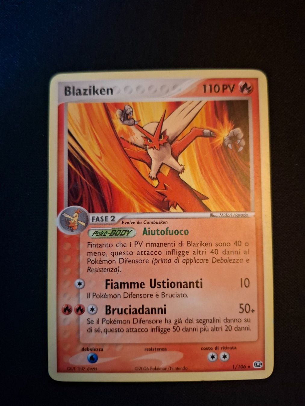 Pokémon Carte collezionabili: Pokemon Blaziken EX Smaragd 1/106 – Usato da Gammen venduto da Karbax