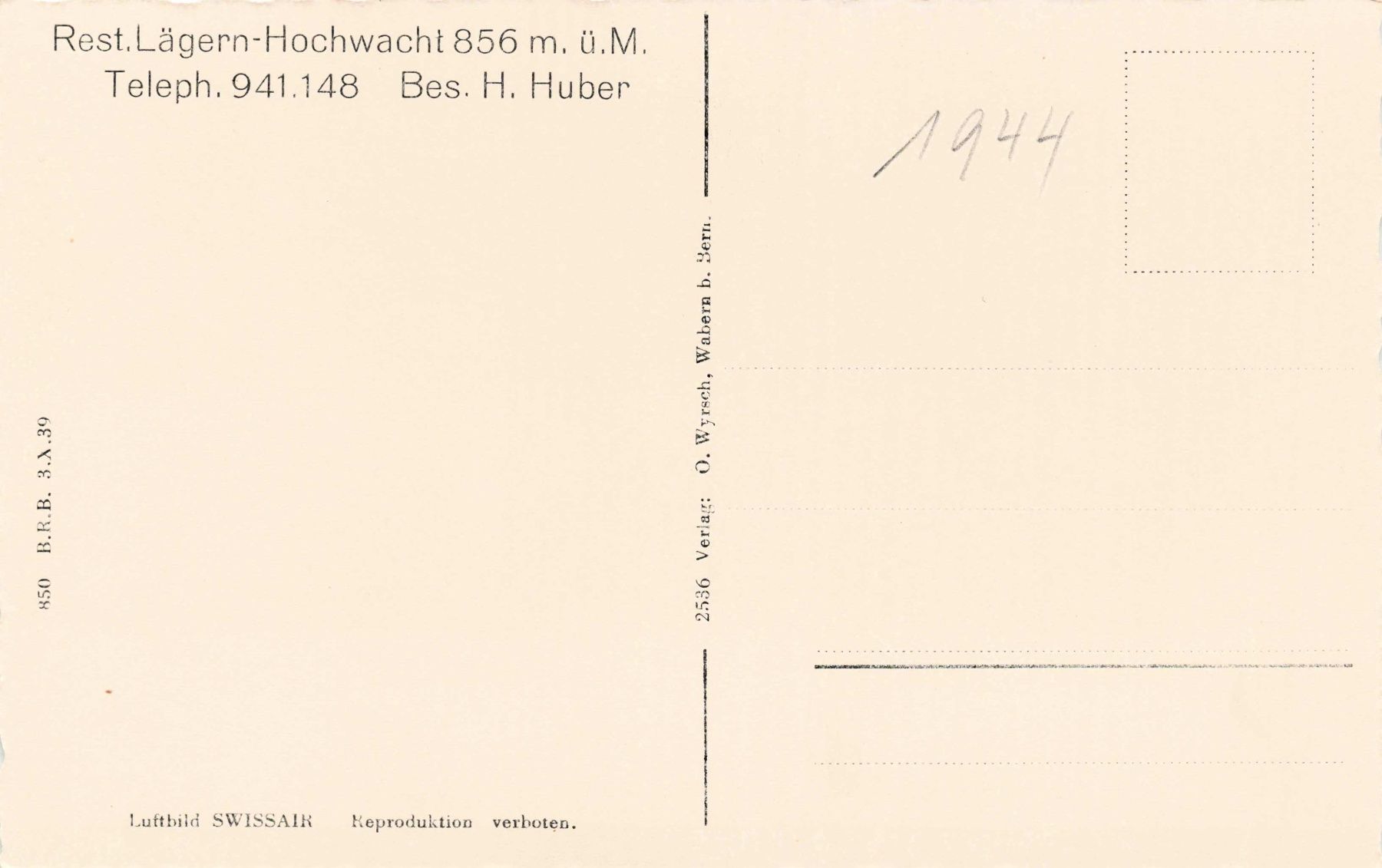 Cartoline postali: Rest. Lägern Hochwacht – Usato da Biasca venduto da Blenio71 1