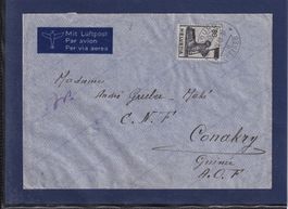 Par avion - Fribourg 1948 - Conakry Guinée AOF