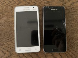 2Stk. alte Samsung Smartphones —> Galaxy A3, Galaxy Core 2