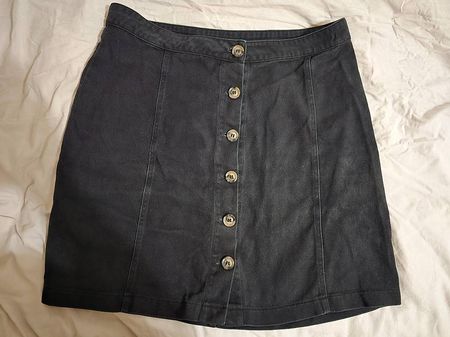Jupe trapèze en jean noir taille 42