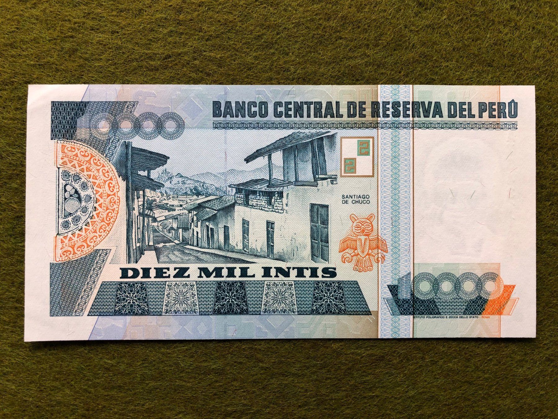 Banconote: Peru 1988 - 10000 Intis aUNC – Nuovo (secondo la descrizione) da Pfäffikon SZ venduto da Sieben77 1