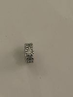 Pandora Charm 925 Silber Blattmuster mit Stein guter Zustand