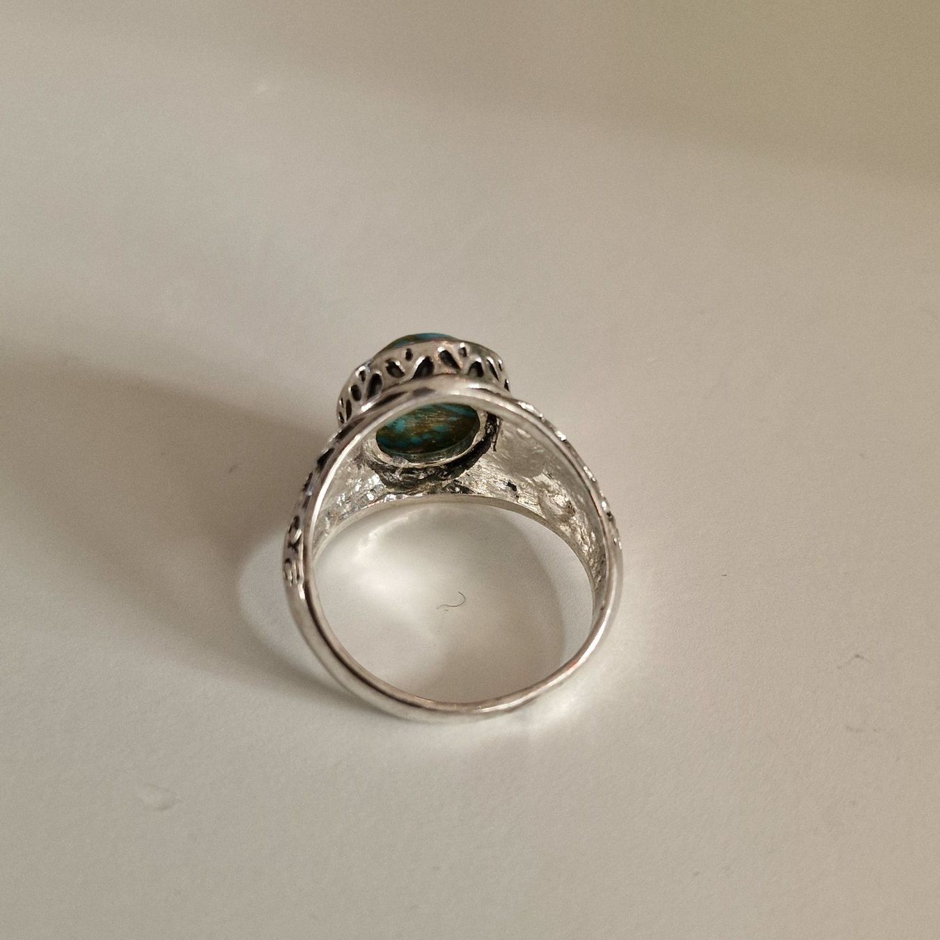 Anelli: Vintage Silberring mit Türkis-Stein, Grösse 58 – Usato da Birr venduto da sen_8djr 9