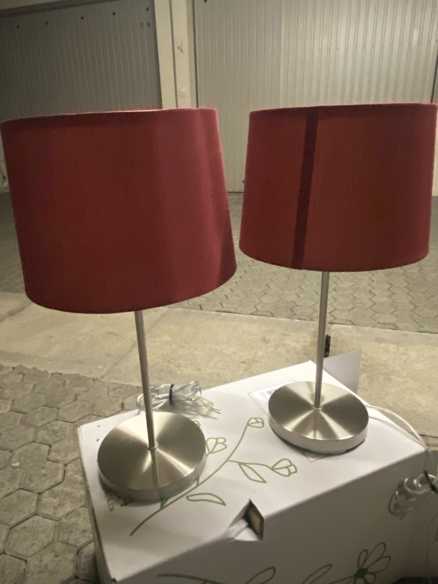 Lampade: 2x Sompex Tischlampe, rot, E27, Metallfuess – Usato da Volketswil venduto da 3ve_n8pt 1
