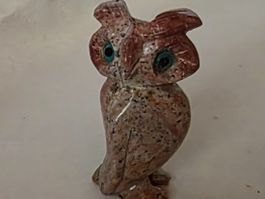 Eule Figur Speckstein siehe Foto