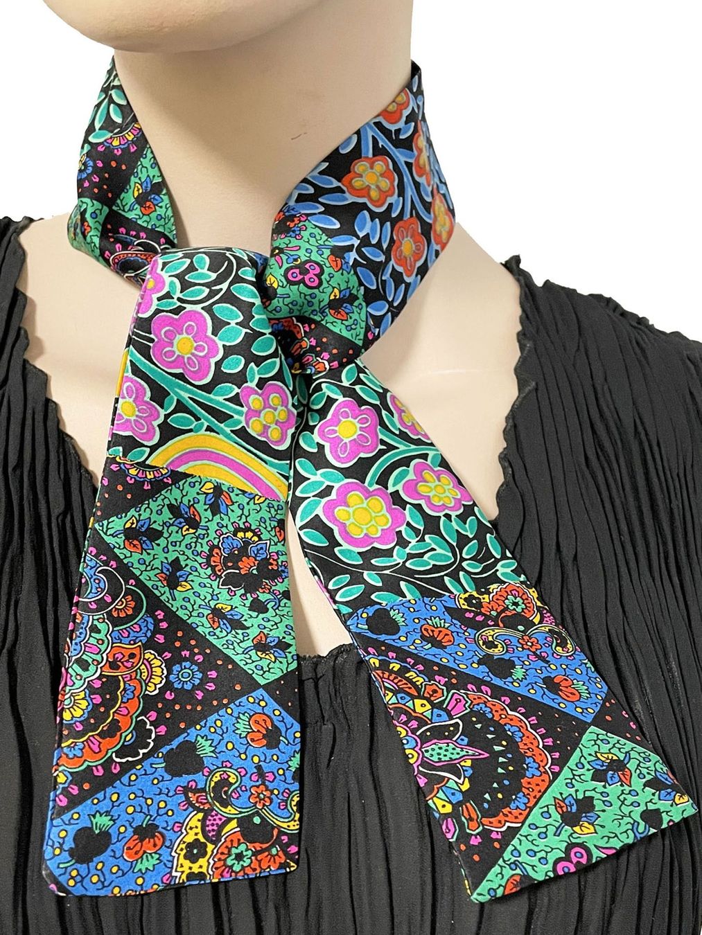 Foulard & Sciarpe: Twilly kleiner Schal 100% Seide hand made Silvia-K Patchwork – Nuovo (secondo la descrizione) da Brüttisellen venduto da Buxus