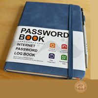 Passwort [merks dir!] Buch mit Register & Stift – metallblau