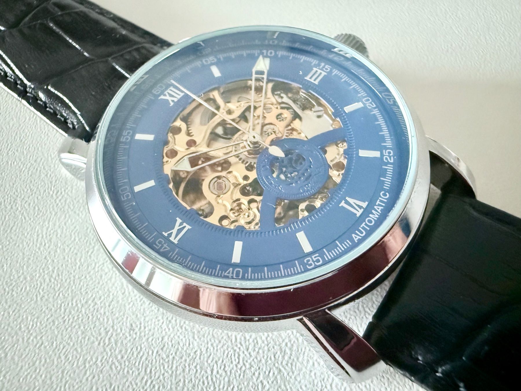 Orologi: ORKINA Automatic Skeleton 44mm - Blue dial - Black strap – Nuovo (secondo la descrizione) da Le Mont-sur-Lausanne venduto da LycaGallery 3