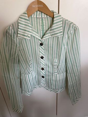 Bluse Blazer Toni Gard grün weiss 36 *neuwertig*