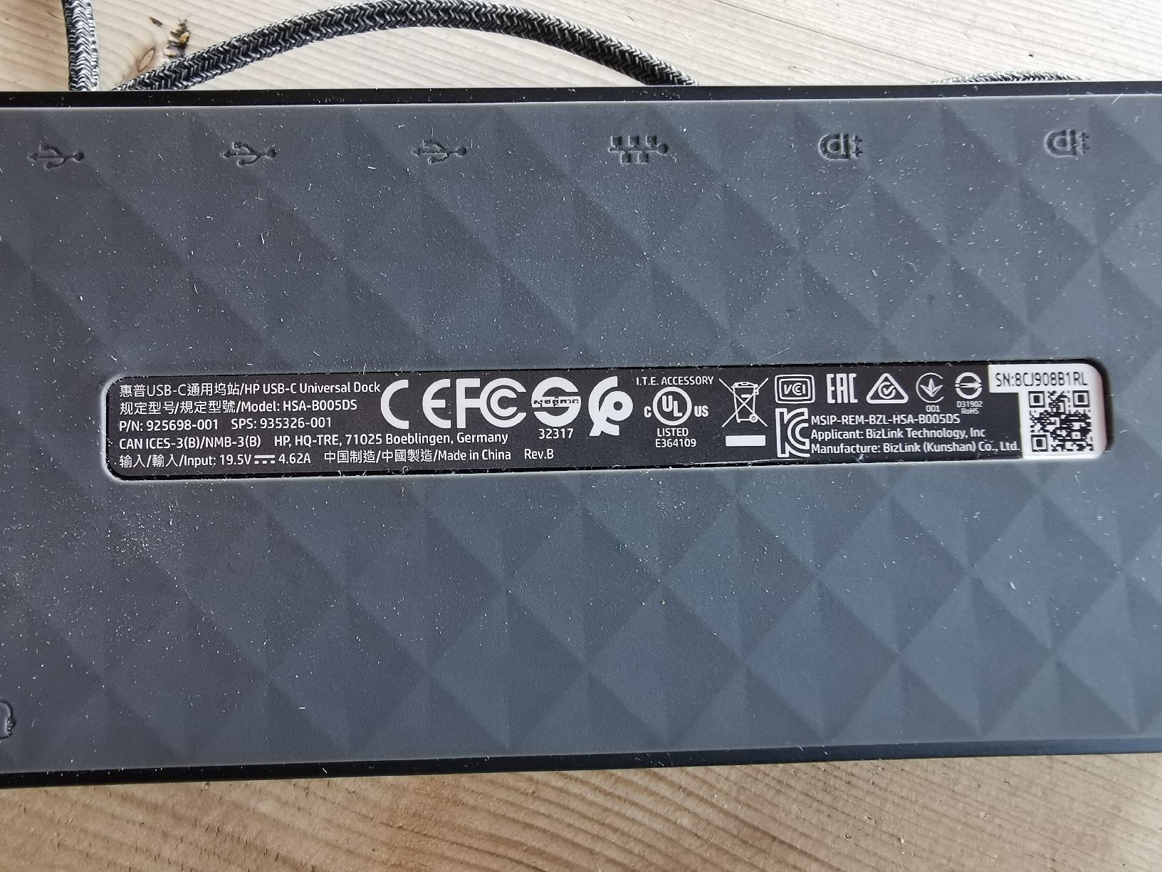 Hewlett Packard Docking station: Dockingstation Docking Anschluss: USB-C HSA-B005DS – Usato da Linden venduto da Mathi41 2