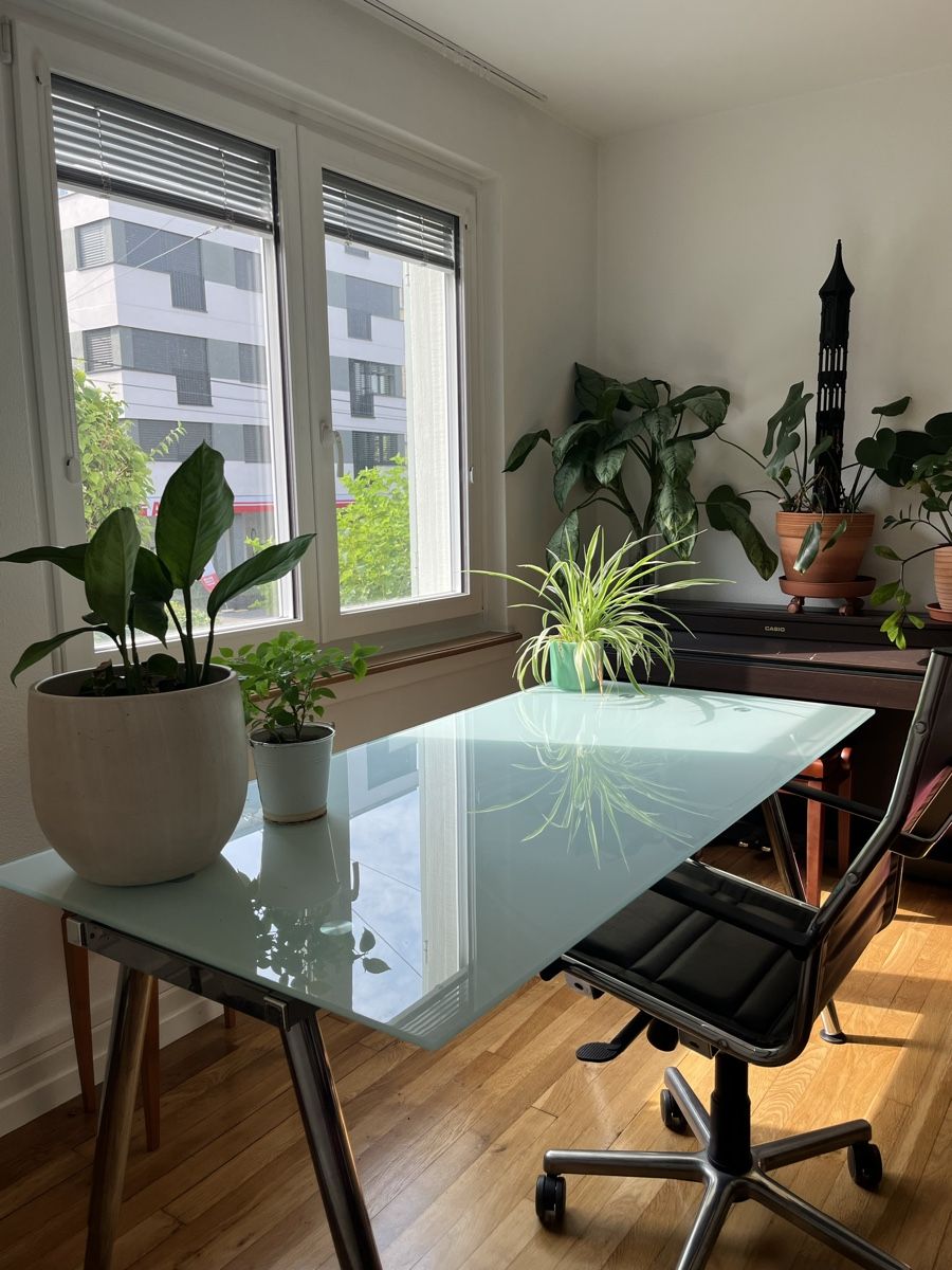 Tables: Glastisch, grosser Bürotisch oder Esstisch – D'occasion à Zürich par Luanahendseth