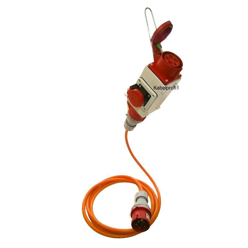 Elettrotecnica: 5m Baustromkabel Pur CEE16-5 + Stromverteiler CEE16 + T25 – Nuovo e nell'imballaggio originale da Herisau venduto da Kabelprofi1 2