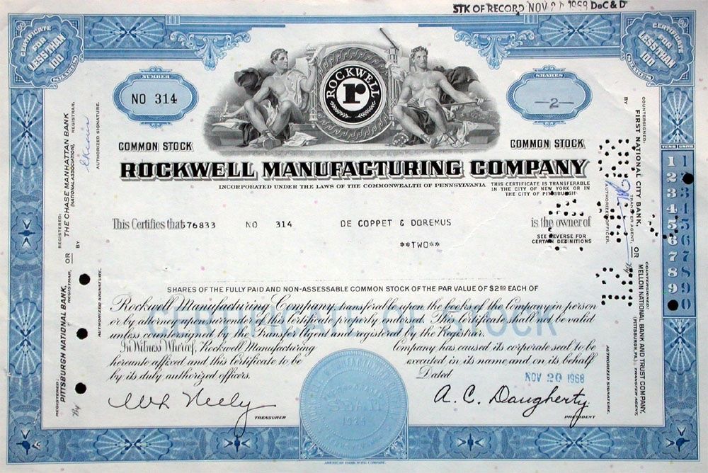 Dokumente: Rockwell Manufacturing Company - 1963 – Gebraucht aus Solothurn von Sgasche