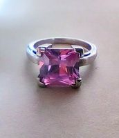 Bague vintage en argent (testé) avec améthyste naturelle
