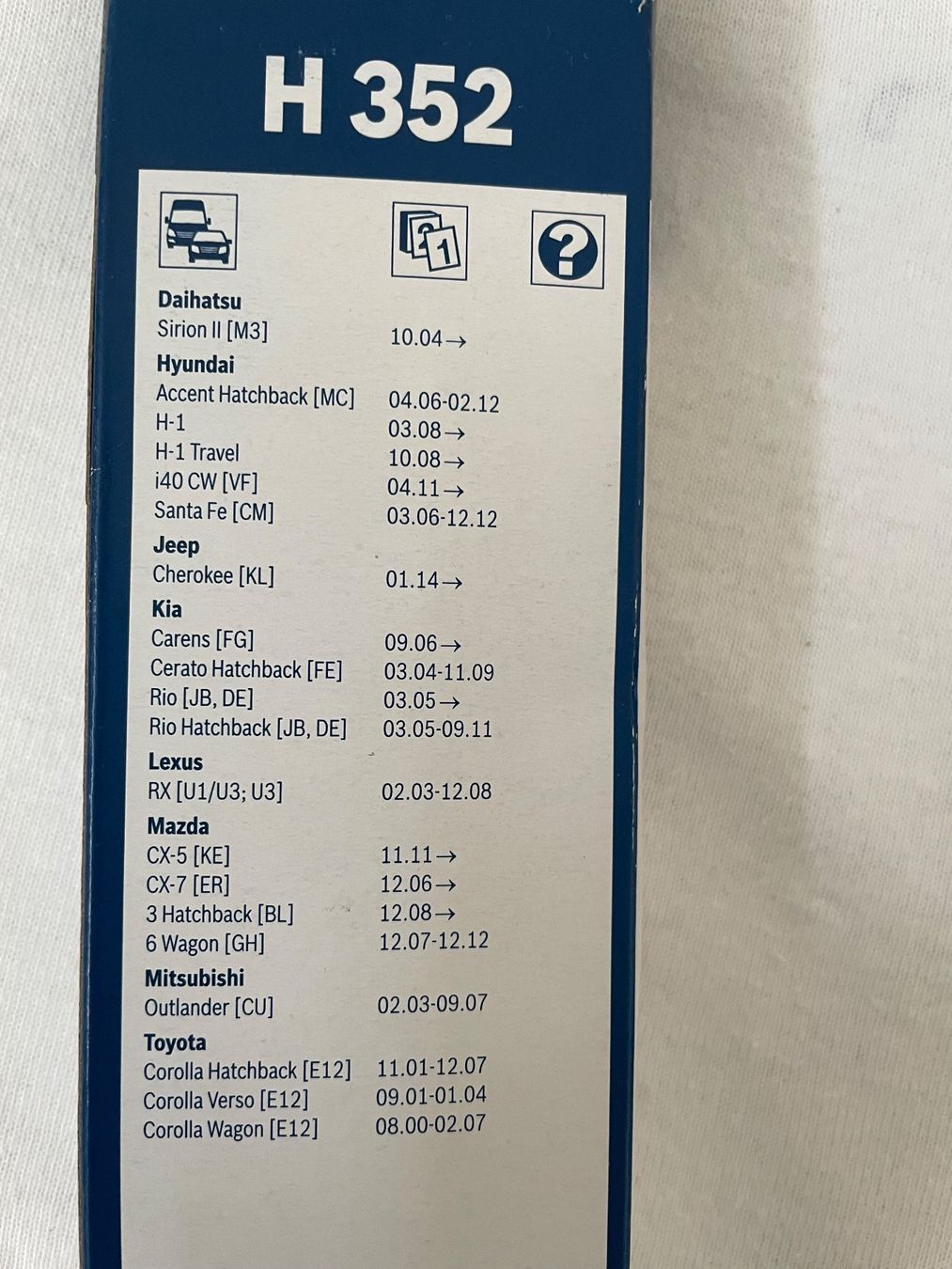 Bosch Alle Ersatzteile: Scheibenwischer Bosch REAR  H 352, neu – Neu und originalverpackt aus Zollikon von yaris0505 1
