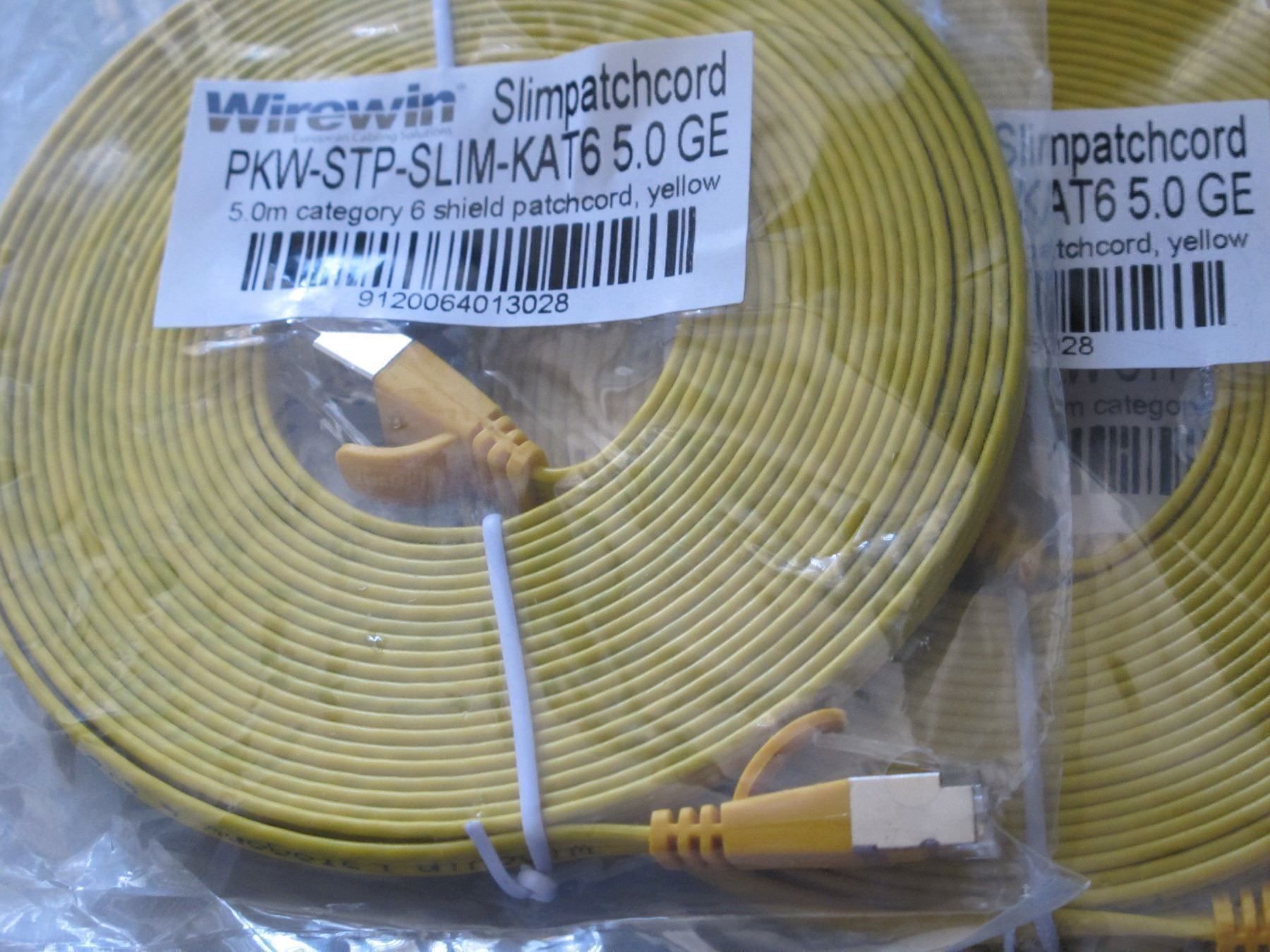 Cavi: Slimpatchkabel Cat 6, STP, 5 m, Gelb – Nuovo e nell'imballaggio originale da Langwiesen venduto da Restposten-24 2