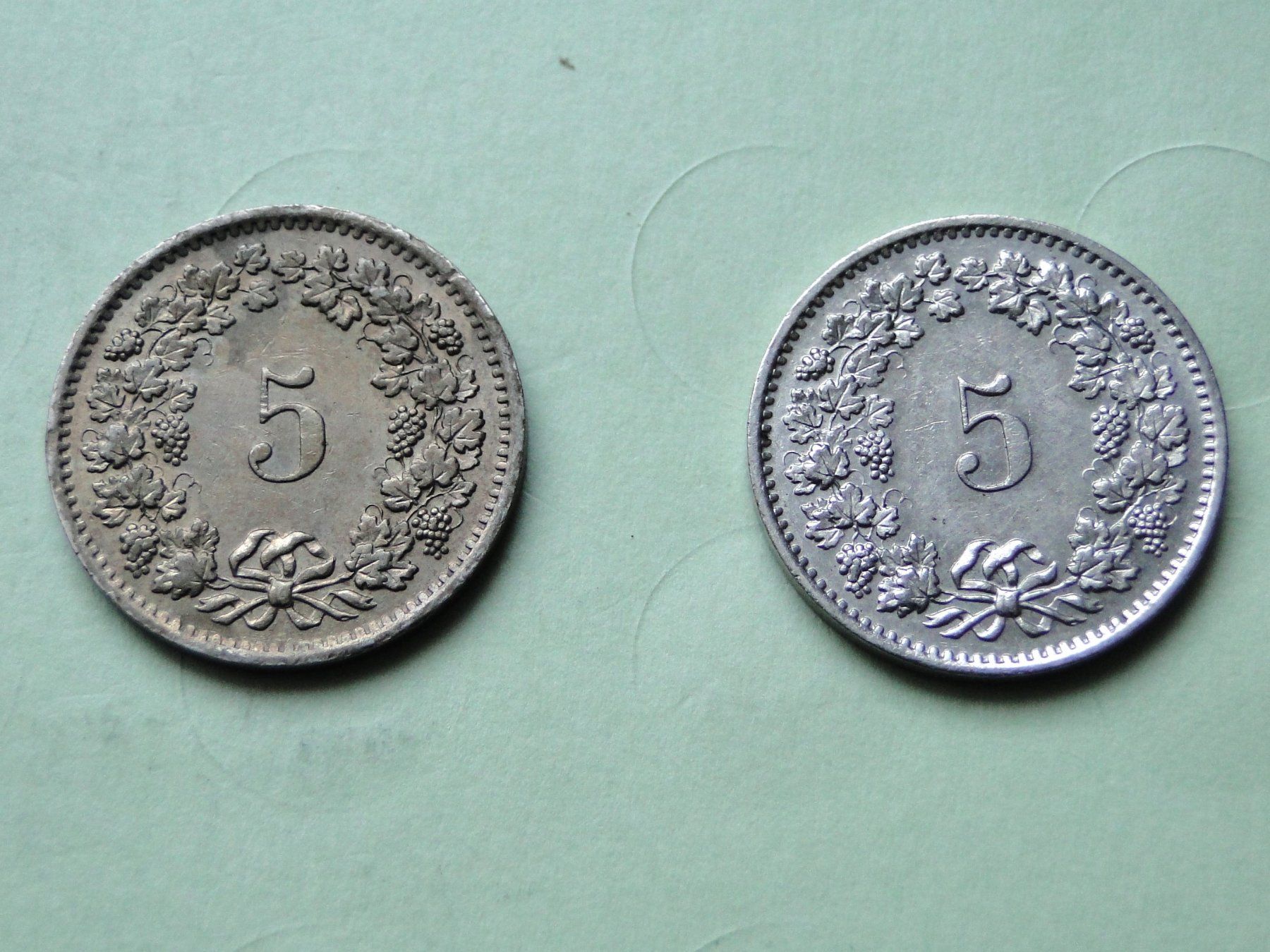 Alle Münzen: 2x 5 Rappen 1970 + 1974 – Gebraucht aus Killwangen von cyrano56 1