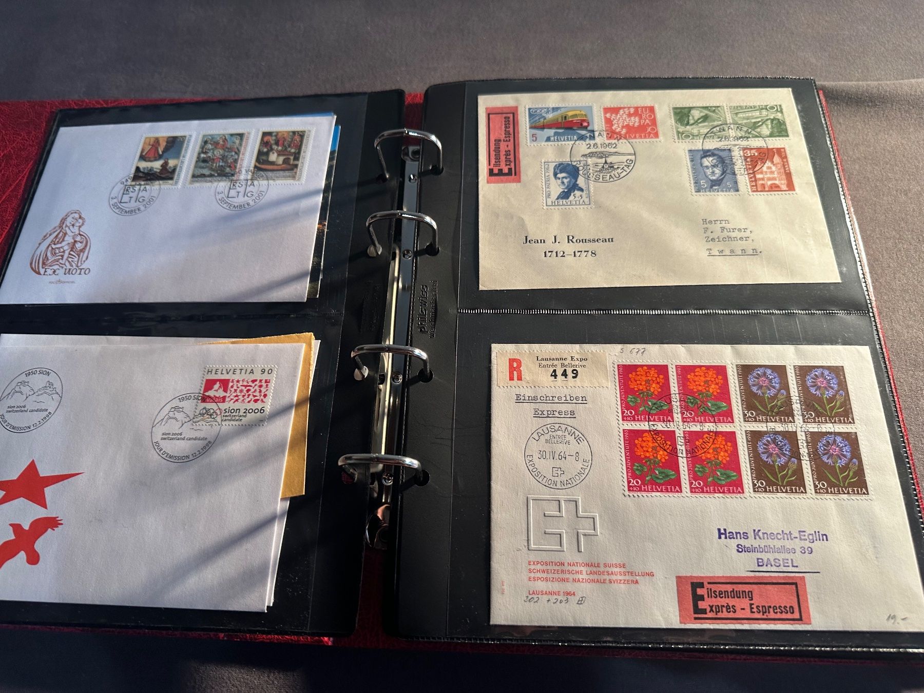 Alle Briefmarken: Album Schweiz - FL Sammlung Briefe und FDC – Gebraucht aus Stettfurt von 2442