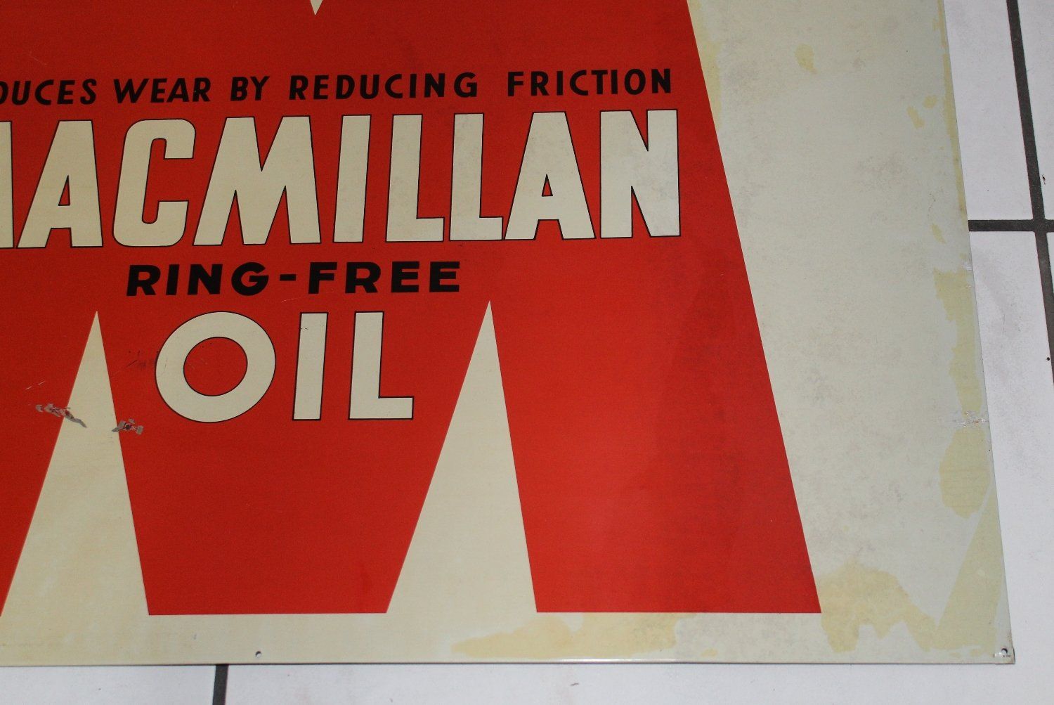Insegne: Macmillan Oil Blechschild 50s Schweiz – Usato da Lüchingen venduto da Aw67 2