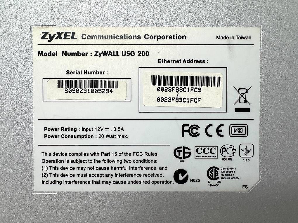 Firewall: Vendo firewall ZyXEL ZyWALL USG 200 – Gebraucht aus S. Vittore von damonbonesi 1