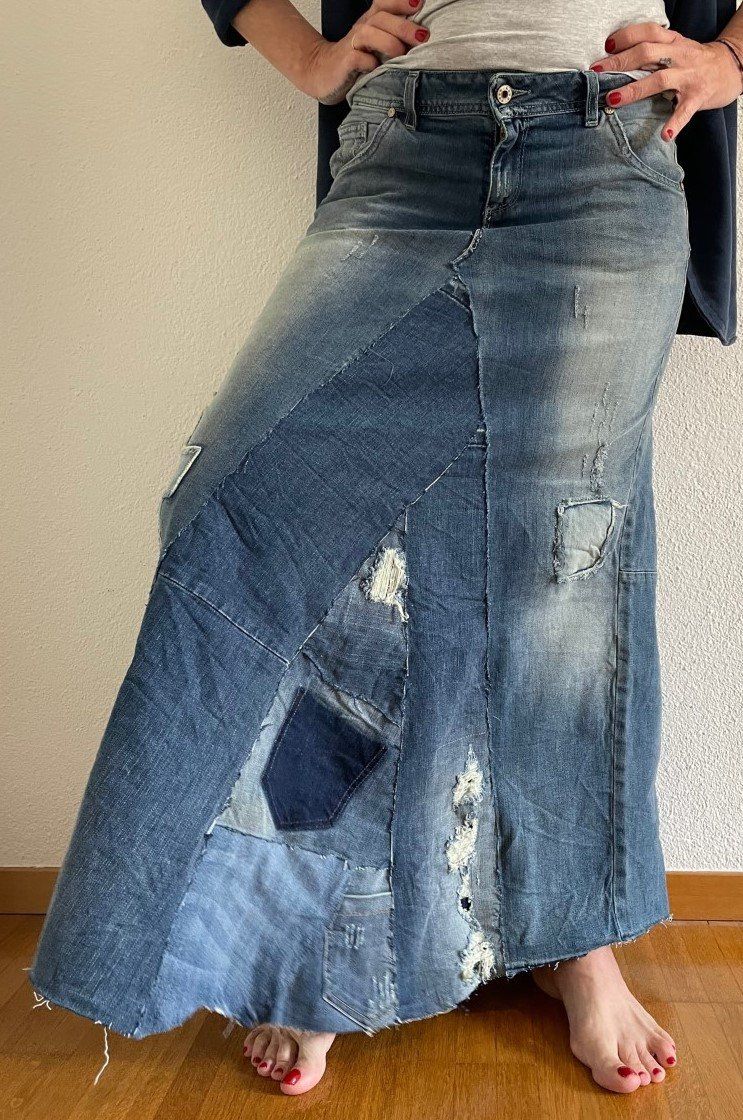 Jupes: JUPE JEANS HANDMADE! M – Neuf avec emballage d'origine à Locarno par NicoNion 3