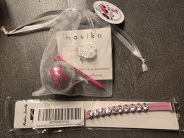 Golf Zähler Nayika Pink Leder Kristall neu und Golfball
