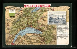 Lausanne, Chateau, Cathedrale, Landkarte