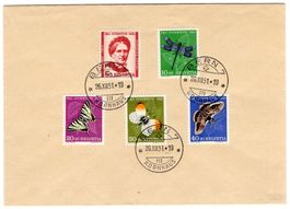 Pro Juventute 1951 - Serie auf Umschlag mit Stempel BERN 7