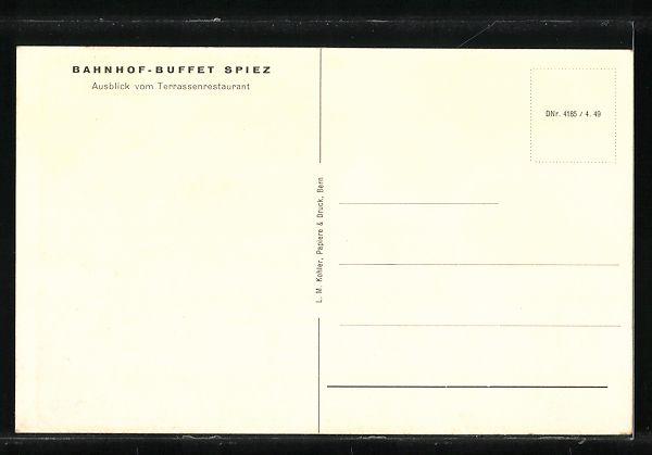 Cartoline postali: Spiez, Terrassenrestaurant Bahnhof-Buffe – Usato da Berlin venduto da bartko-reher 1