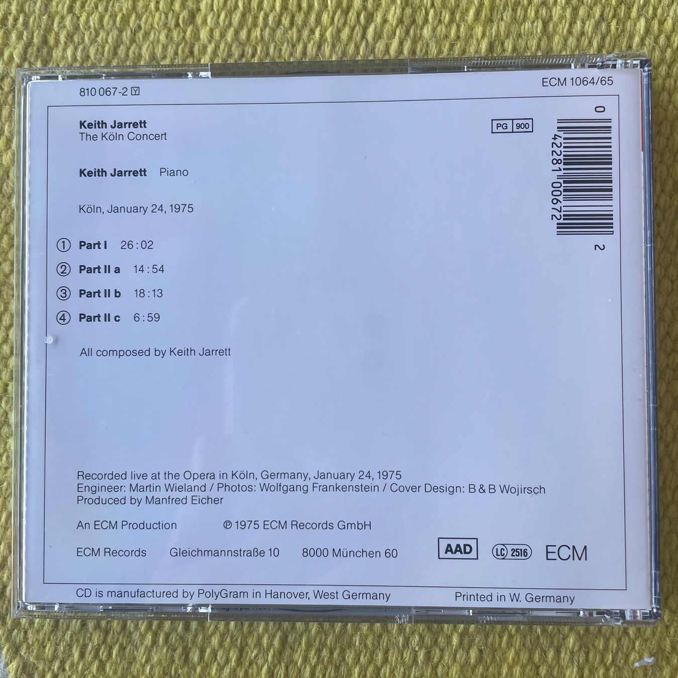 CD: KEITH JARRETT-THE KÖLN CONCERT 1975 – Usato da Rorschacherberg venduto da CD-Roli 1
