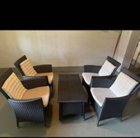 Gartenmöbel-Set 4er Stühle & Tisch Rattan