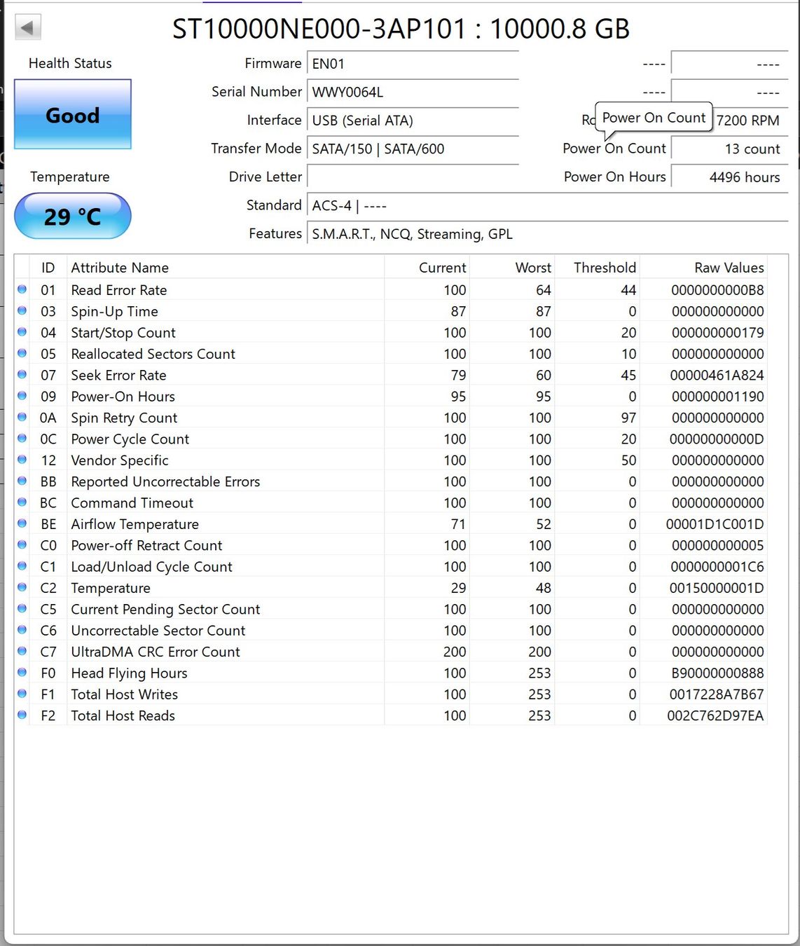 Seagate Dischi rigidi: Disk SATA 10Tb Seagate IronWolf Pro NAS - 4496 Stunden – Usato da Zürich venduto da Lock5151 2
