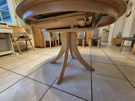 Ausziehbarer Esche/Buche Esstisch 
