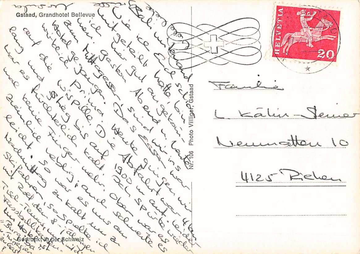Cartoline postali: GRUSS aus GSTAAD - alte BERNER Ansichtskarte – Usato da Winterthur venduto da SchatzchischtliWinti 1