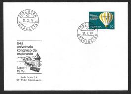 FDC 624 Esperanto Kongress Luzern ET Bern 21.2.1979