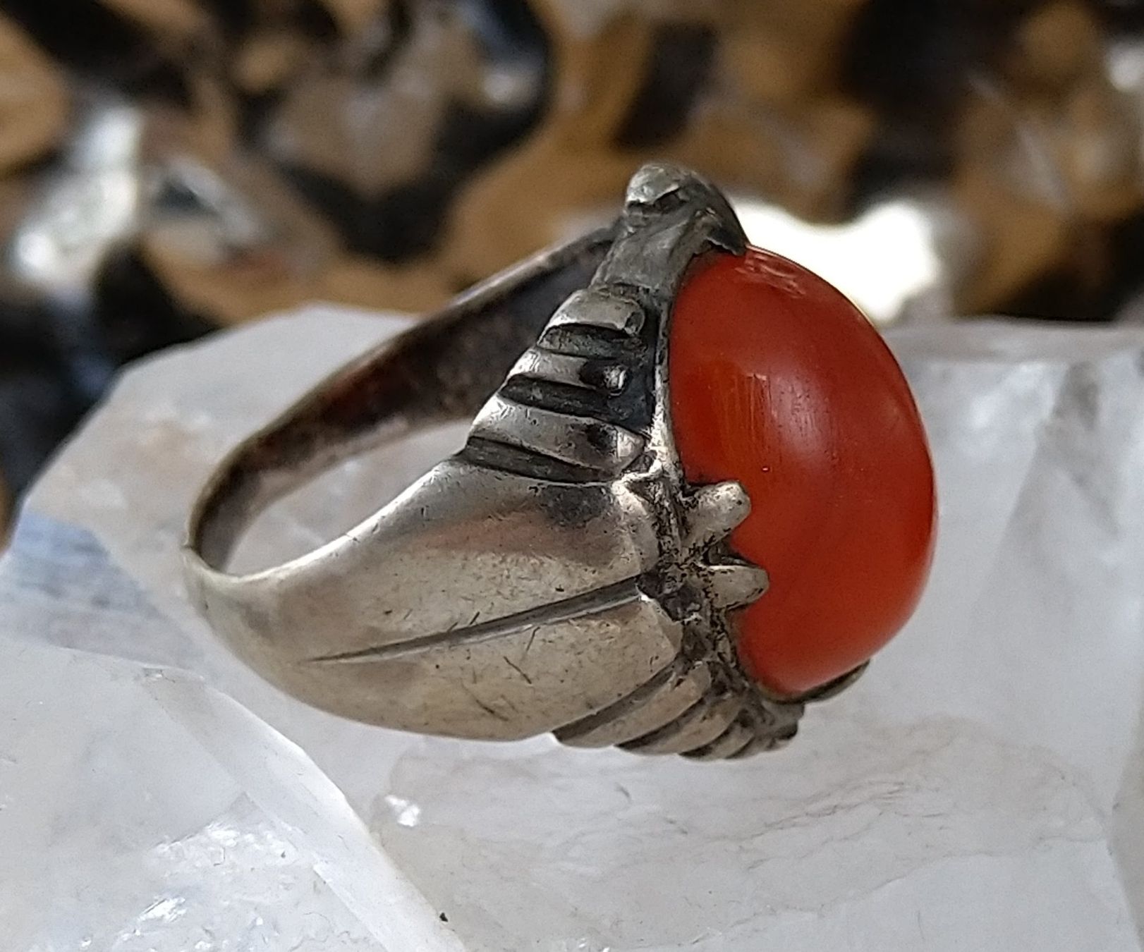 Ringe: MEGA RING SILBER 800 MIT GROSSEM STEIN – Gebraucht aus Romanshorn von Glitzer-Paradies 1