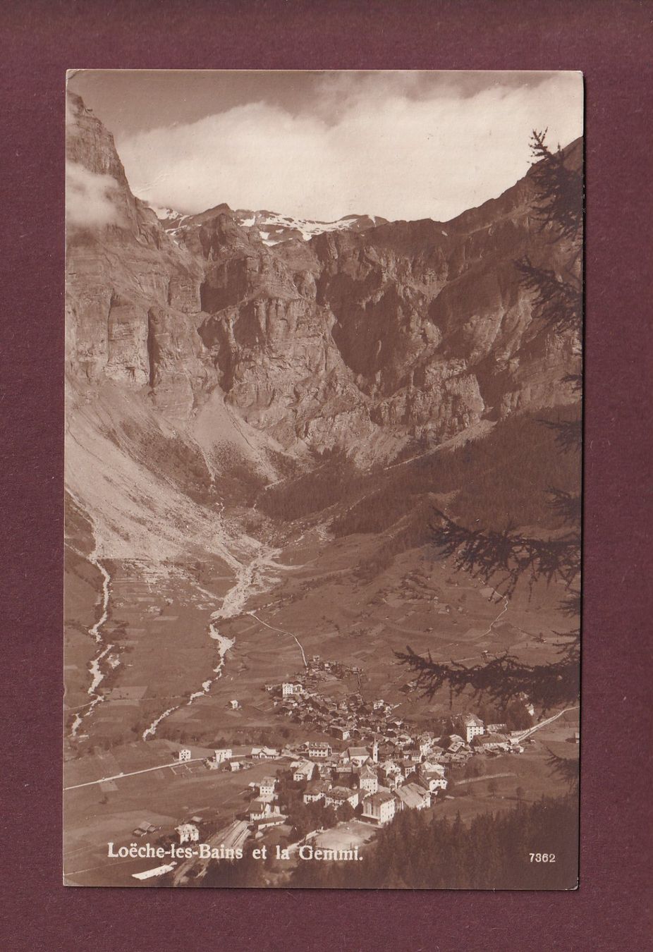Cartoline postali: LOECHE-LES-BAINS - Gemmi - 1923 – Usato da Pully venduto da nicecards